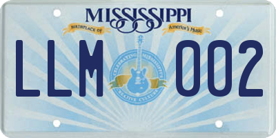 MS license plate LLM002