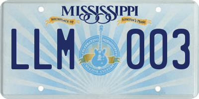 MS license plate LLM003