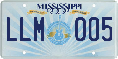MS license plate LLM005