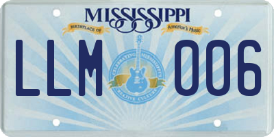 MS license plate LLM006