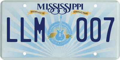 MS license plate LLM007