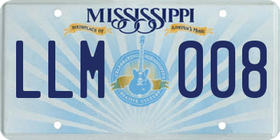 MS license plate LLM008