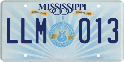 MS license plate LLM013