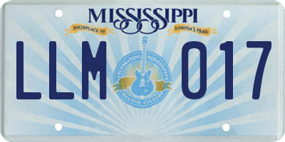 MS license plate LLM017
