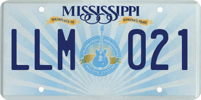 MS license plate LLM021