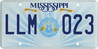 MS license plate LLM023