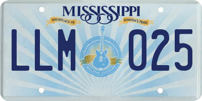 MS license plate LLM025