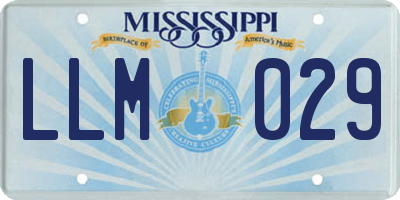 MS license plate LLM029
