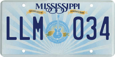 MS license plate LLM034