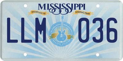 MS license plate LLM036