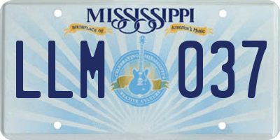 MS license plate LLM037