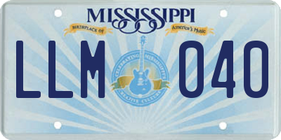 MS license plate LLM040