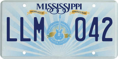 MS license plate LLM042