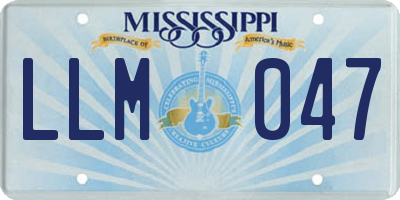 MS license plate LLM047