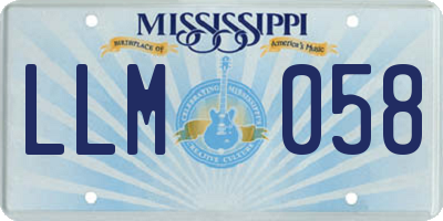 MS license plate LLM058