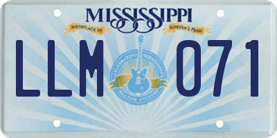 MS license plate LLM071