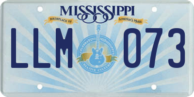 MS license plate LLM073