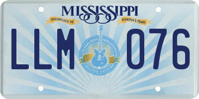 MS license plate LLM076