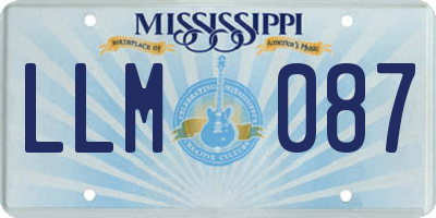 MS license plate LLM087