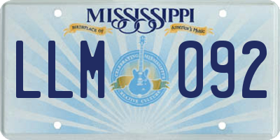 MS license plate LLM092