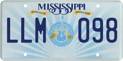 MS license plate LLM098