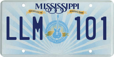 MS license plate LLM101