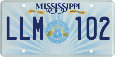MS license plate LLM102