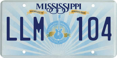 MS license plate LLM104