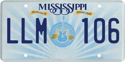 MS license plate LLM106