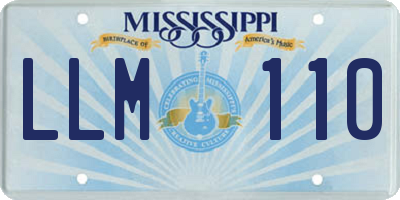 MS license plate LLM110