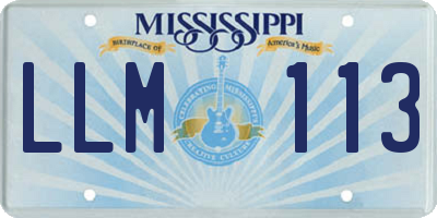 MS license plate LLM113