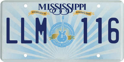 MS license plate LLM116