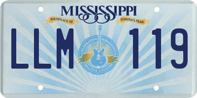 MS license plate LLM119