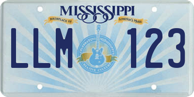 MS license plate LLM123