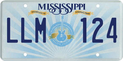 MS license plate LLM124
