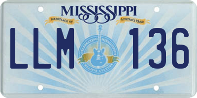 MS license plate LLM136