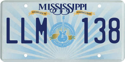 MS license plate LLM138