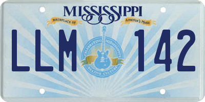 MS license plate LLM142
