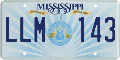 MS license plate LLM143