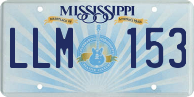 MS license plate LLM153