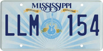 MS license plate LLM154