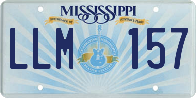 MS license plate LLM157