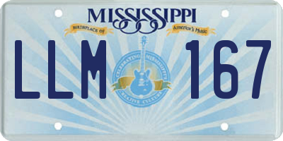 MS license plate LLM167