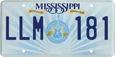 MS license plate LLM181