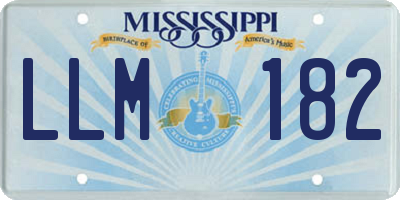 MS license plate LLM182