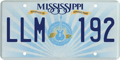 MS license plate LLM192