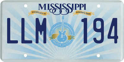 MS license plate LLM194