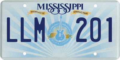 MS license plate LLM201