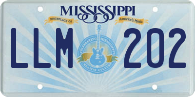 MS license plate LLM202
