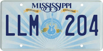 MS license plate LLM204